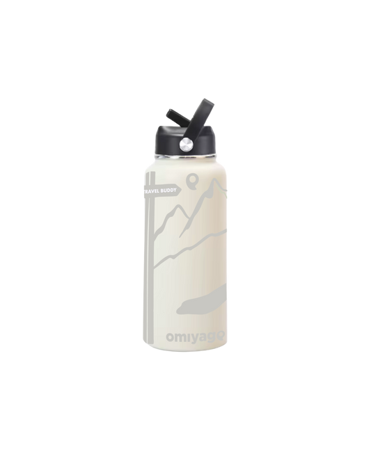 Termo de Viaje Personalizable 900ml – | Ivory | Acero inoxidable Mantiene 24h Frío / 12h Caliente |Incluye Stickers