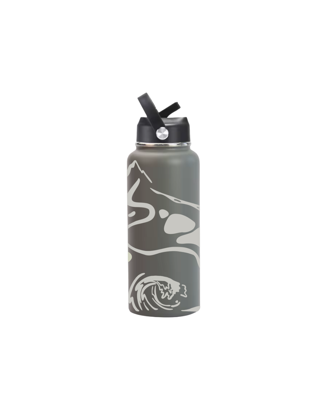 Termo de Viaje Personalizable 900ml – | Gris Grafito | Acero inoxidable Mantiene 24h Frío / 12h Caliente |Incluye Stickers