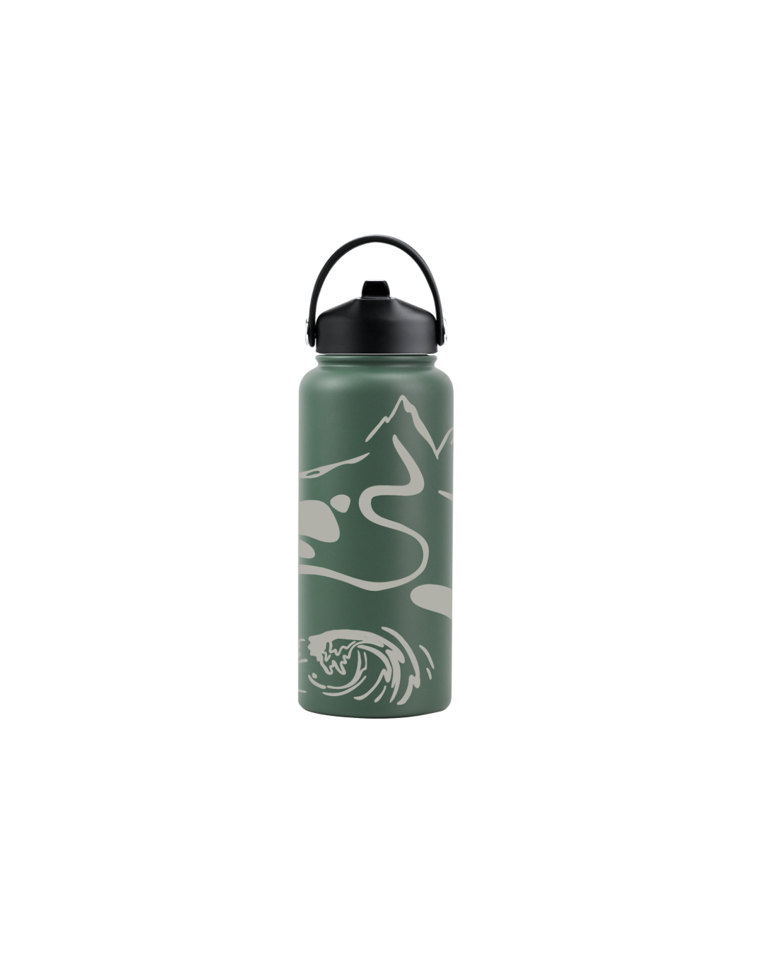 Termo de Viaje Personalizable 900ml – | Verde Musgo | Acero inoxidable Mantiene 24h Frío / 12h Caliente |Incluye Stickers